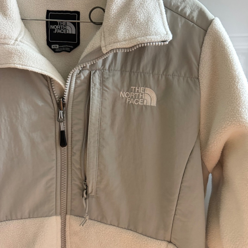 The North Face Denali Polartec Fleece Jacket Cream White/Gray Women M T164 F14 - Picture 2 of 9
